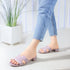 Women's Textured Open Toe Block Heels sandal