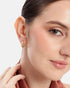 18kt Gold Plated CZ Triple Layered Huggie Half Hoop Earring