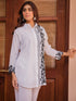 Saba Chikankari Co-ord Set in Cotton Cambric - White With Black