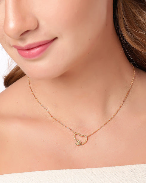 18kt Gold Plated Heart Pendant and Chain