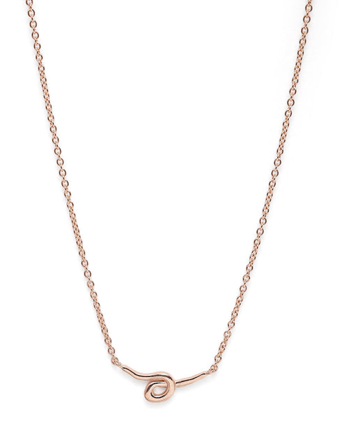 18kt Rose Gold Plated Knot Pendant Necklace