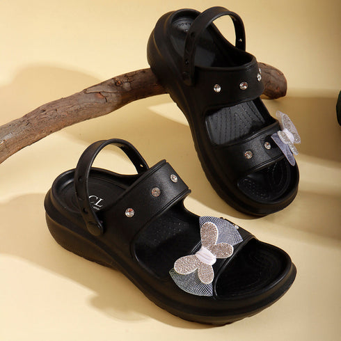 Women's Embellished Bow Slingback Waterproof Sandals