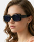 Women Black Toned Blue UV Protected Lens Square Sunglasses