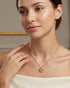 925 Sterling Silver 18kt Rose Gold Plated Solitaire Heart Pendant and Chain