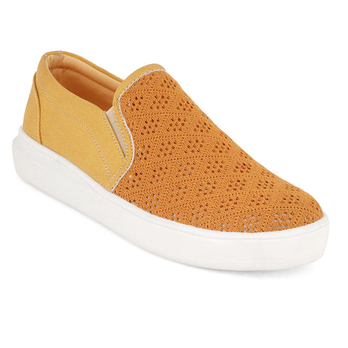 Women's Woven Design Slip-On Sneakers