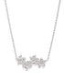 Rhodium Plated Dainty Floral Necklace
