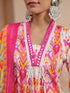 Women Ikat Printed Pure Cotton Kurta with Trousers & Dupatta
