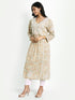 Hand embroidery Chikankari V Neck Anarkali Dress | Long Kurti in Cotton For Women
