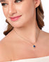 Gold Plated Saphire Blue Heart Pendant and Chain