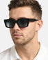 Unisex Black Toned Grey UV Protected Lens Square Sunglasses