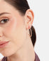 18kt Rose Gold Plated CZ Oval Bold Half Hoop Earring