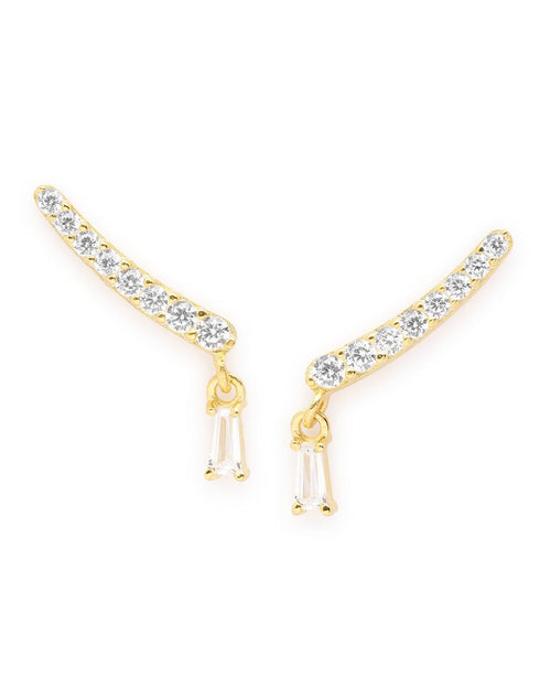 925 Sterling Silver 18kt Gold Plated CZ Ear Cuff Earring