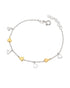 925 Sterling Silver Rhodium Plated Heart Charm Bracelet