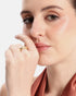 18kt Gold Plated CZ Adjustable Finger Ring
