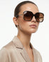 Black & Gold Toned UV Protected Brown Lens Oversized Sunglasses for women CLSW612