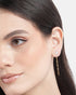 925 Sterling Silver 18kt Gold Plated CZ Dangling Chain Stud Earring