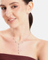 Rhodium & 18kt Gold Plated Dangling Heart Charm Y-Necklace Lariat