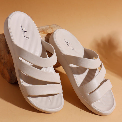 Women's Three-Strap Platform Comfort Slides