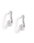 Rhodium Plated Contemporary Half Hoop Earring