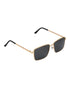 Unisex Gold and Black Toned Black Polarised Lens Rectangle Sunglasses