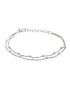 Rhodium Plated Double Chain and Metal Ball Wraparound Bracelet