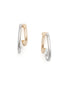 Two Toned Plated Sculpted Half Hoop Earring