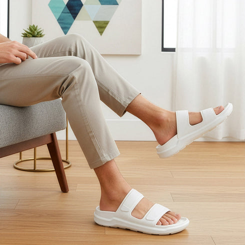 Men's Dual Strap Lightweight Comfort Slide Sandal