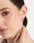 18kt Rose Gold Plated Baguette CZ Half Hoop Earring