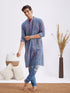 Men's Indigo Printed Cotton Kurta