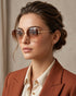 Women Gold and Black Toned Brown UV Protected Lens Oversized Sunglasses