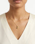 18kt Gold Plated CZ Bubble Letter S Pendant and Chain