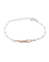 925 Sterling Silver Rhodium Plated Angel Wings Charm Bracelet
