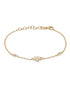 18kt Gold Plated CZ Floral Charm Adjustable Bracelet