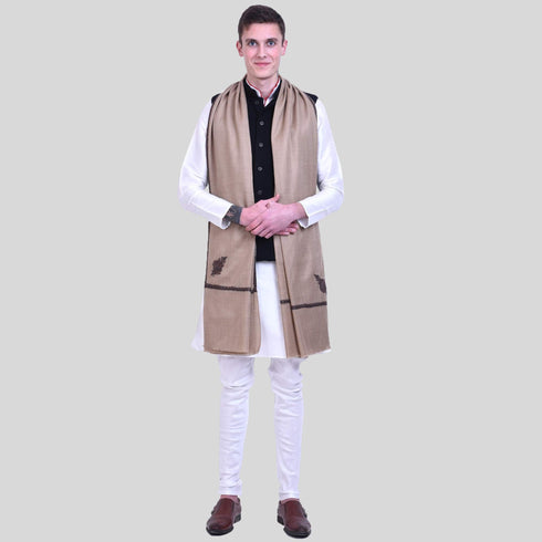 Men's Kashmiri Hand Embroidered Wool Shawl