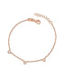 925 Sterling Silver 18kt Rose Gold Plated CZ Heart Charm Bracelet