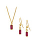 18kt Gold Plated Red CZ Jewellery Set