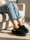 Women's Platform Mule Slipper with Plush Faux Fur