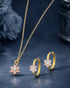 18K Gold Plated Floral Pendant Necklace & Earring Set