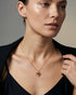 925 Sterling Silver 18kt Gold Plated Saphire Solitaire Heart Pendant and Chain