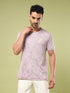 Men Jacquard Slim Fit Crew Neck T-shirt with DOUBLE COOL
