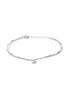 925 Sterling Silver Rhodium Plated Double Layered Floral Charm Bracelet