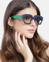 Women Blue & Green Toned UV Protected Gradient Lens Wayfarer Sunglasses