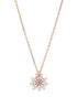 18kt Rose Gold Plated CZ Floral Pendant and Chain