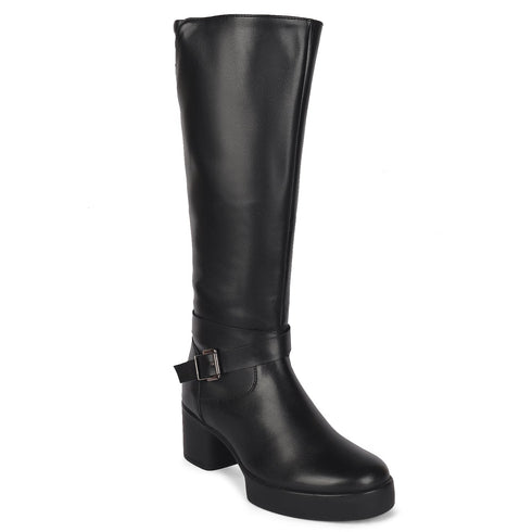 Women's Tall Riding Boot with Buckle Accent