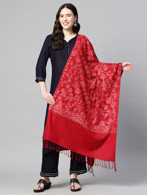 Women's Aari Embroidered Wool Stole