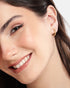 925 Sterling Silver 18kt Gold Plated Link Chain Half Hoop Earring