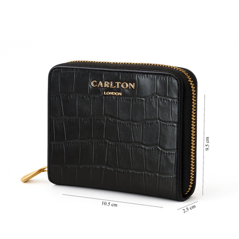 Carlton London Estelle Zip Around Textured Wallet Black CLHB 35