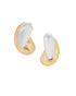 Two Toned Plated Tear Drop Stud Earring