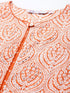 Women Orange & White Ethnic Printed Sequinned Pure Cotton Kurti
