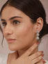925 Sterling Silver Rhodium Plated CZ Pyramid Drop Earrings